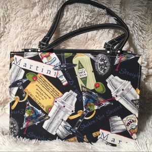 Graphic Purse with Rhinestone Embellishments